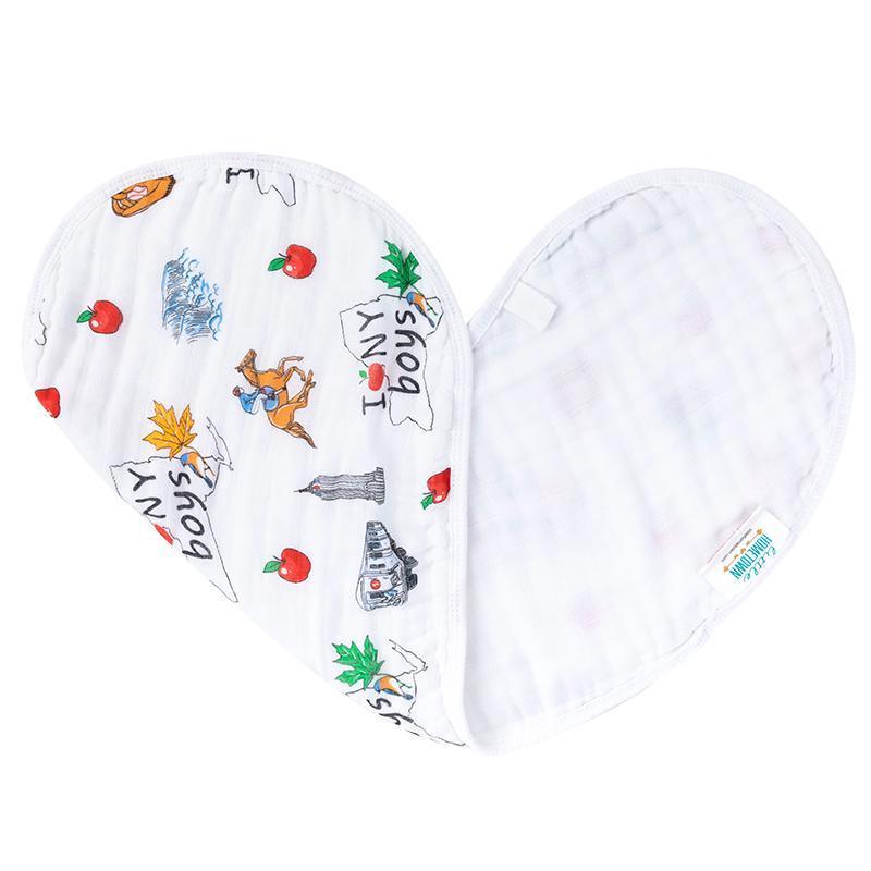 Conjunto de regalo: manta de muselina para envolver al bebé y paño para eructar/babero combinados para niño de New York Baby