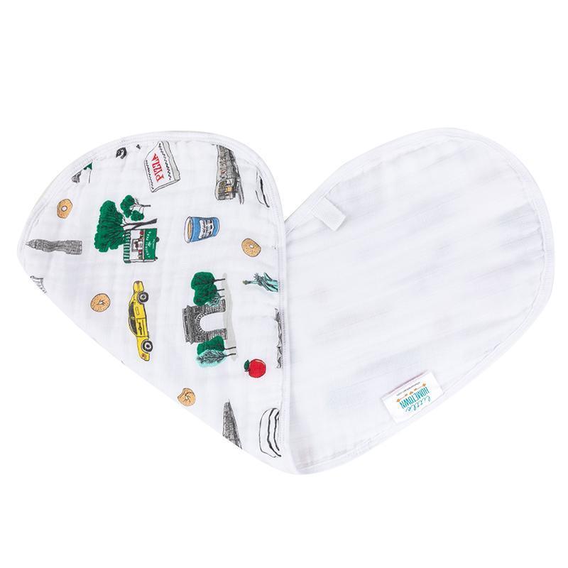 Conjunto de regalo: manta de muselina para bebé y babero/paño para eructar de la ciudad de Nueva York