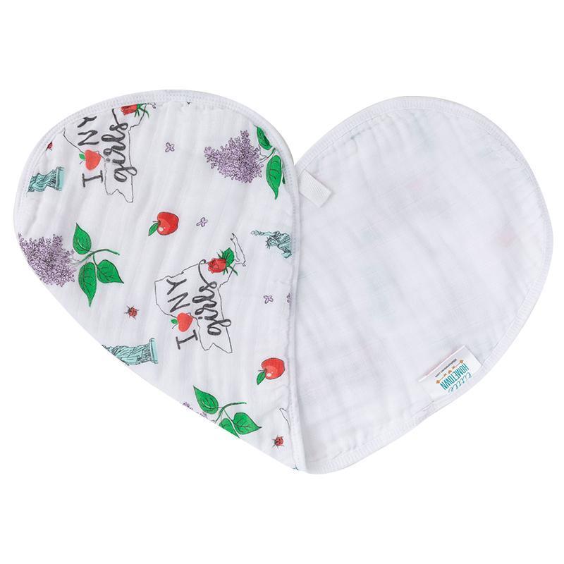 Conjunto de regalo: manta de muselina para bebé y babero/paño para eructar de New York Girl