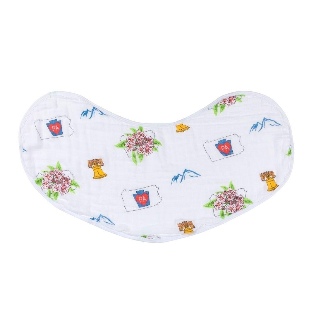 Conjunto de regalo: manta de muselina para envolver al bebé y paño eructador/babero combinados de Pennsylvania Baby