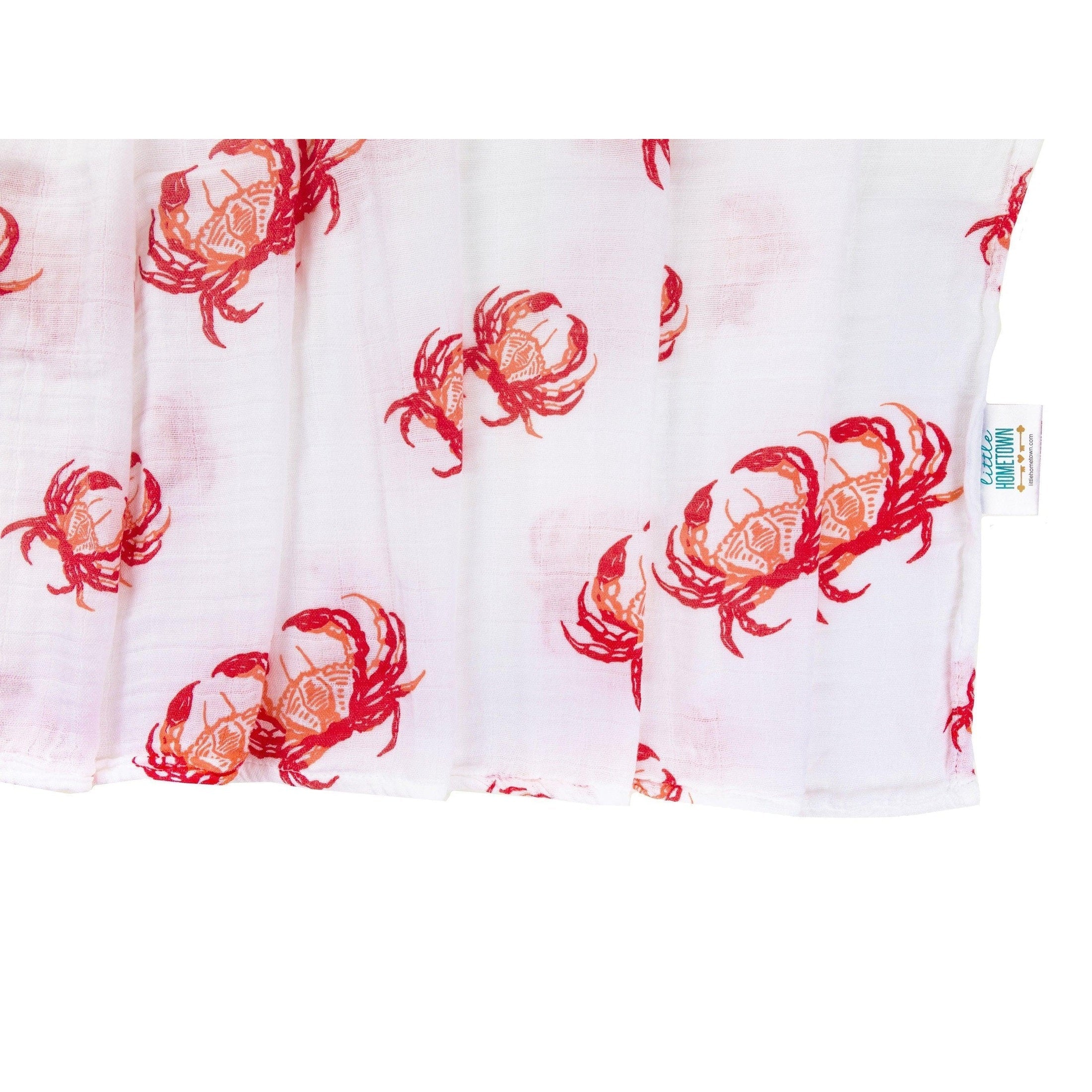 Conjunto de regalo: manta de muselina para bebé con forma de cangrejo rosa y babero/paño para eructar combinado