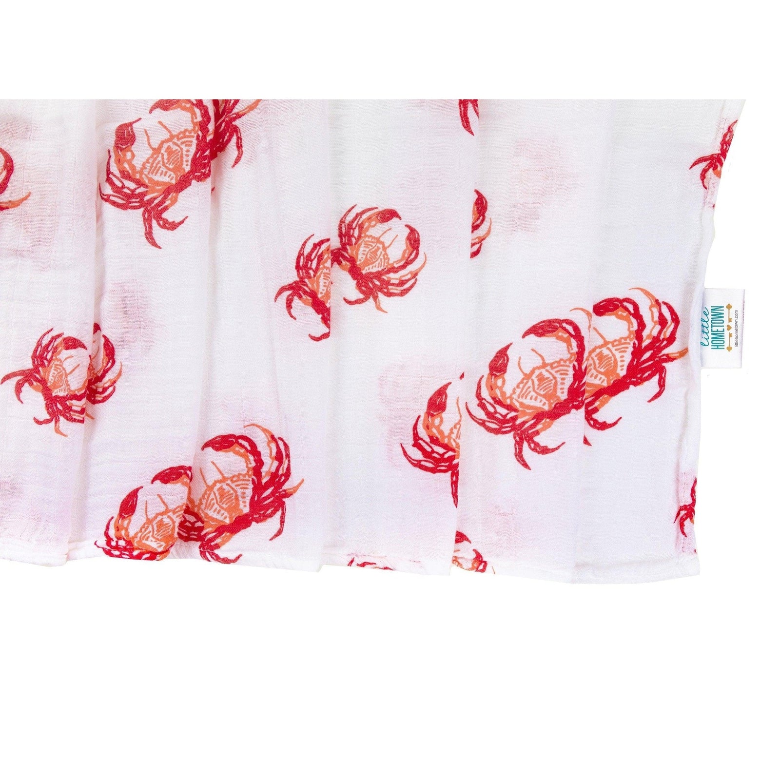 Conjunto de regalo: manta de muselina para bebé con forma de cangrejo rosa y babero/paño para eructar combinado
