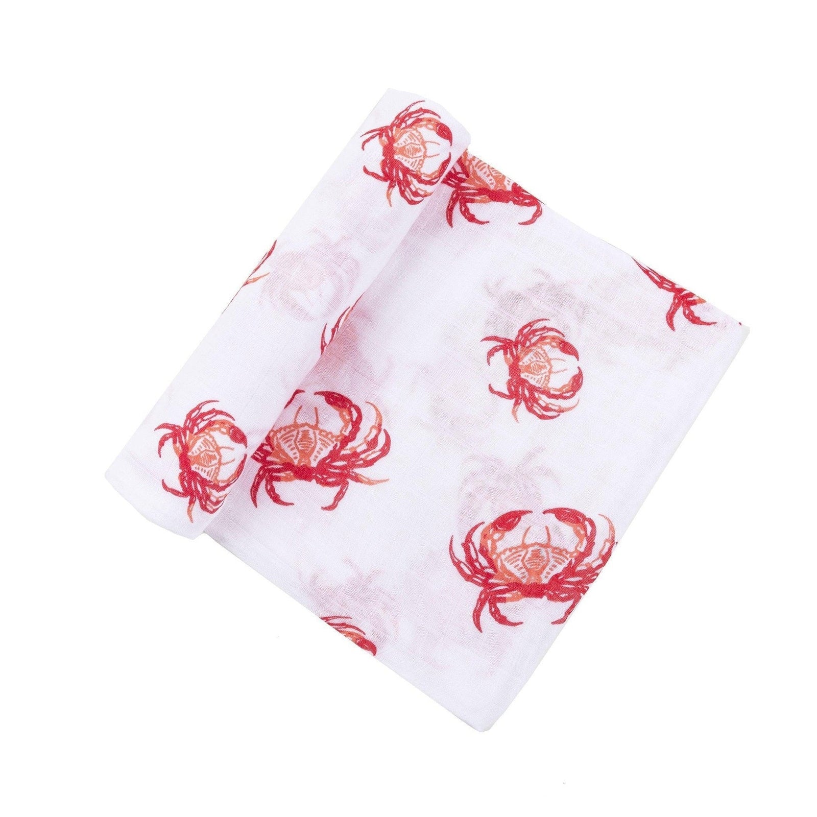 Conjunto de regalo: manta de muselina para bebé con forma de cangrejo rosa y babero/paño para eructar combinado