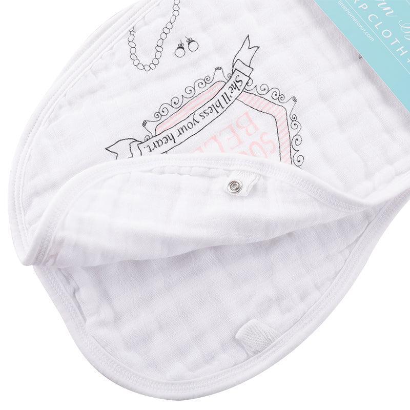 Conjunto de regalo: manta de muselina para envolver al bebé y paño eructador/babero combinados Southern Belle