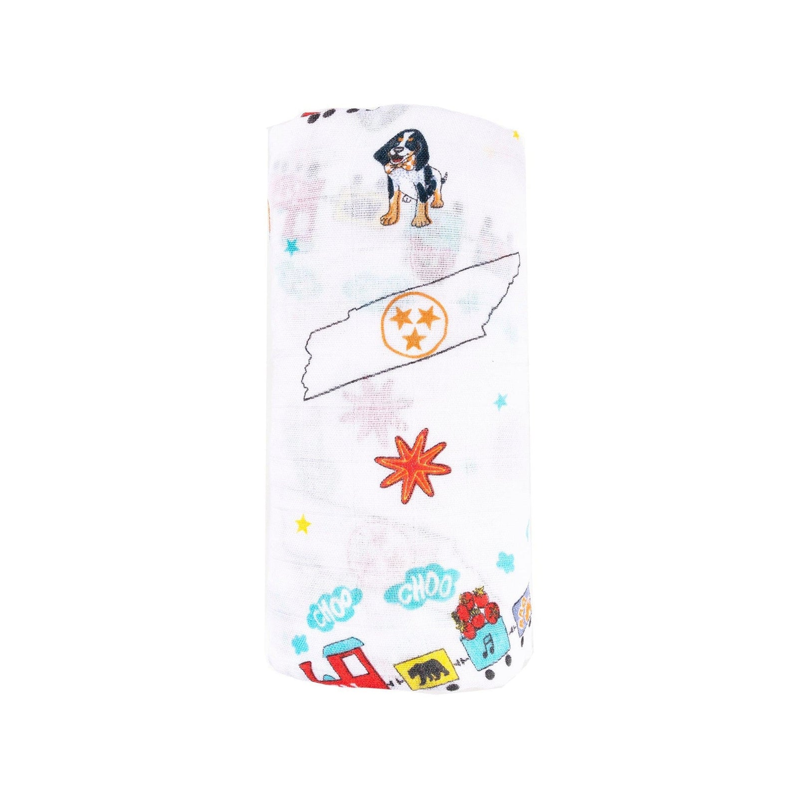 Conjunto de regalo: manta de muselina para envolver al bebé y paño eructador/babero combinados de Tennessee Baby
