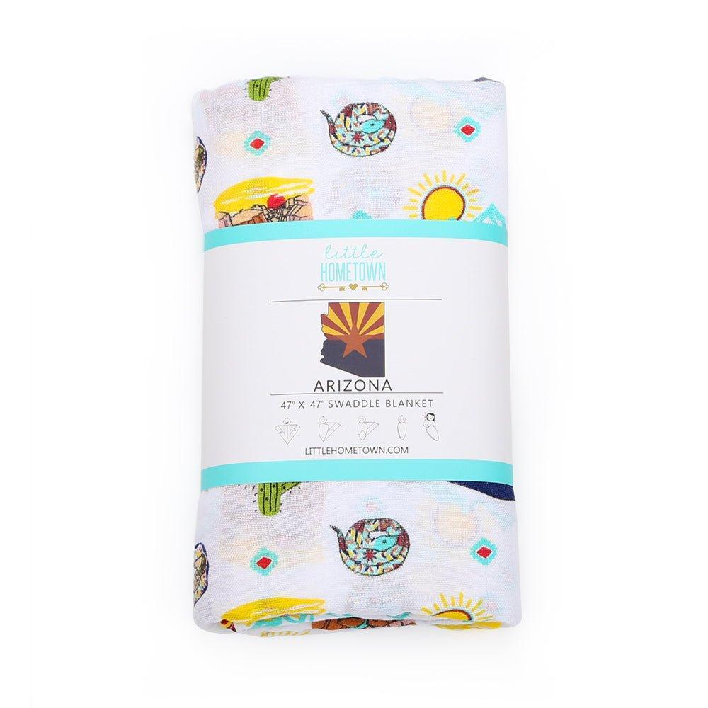 Conjunto de regalo: manta de muselina para envolver al bebé y paño para eructar/babero combinados de Arizona Baby
