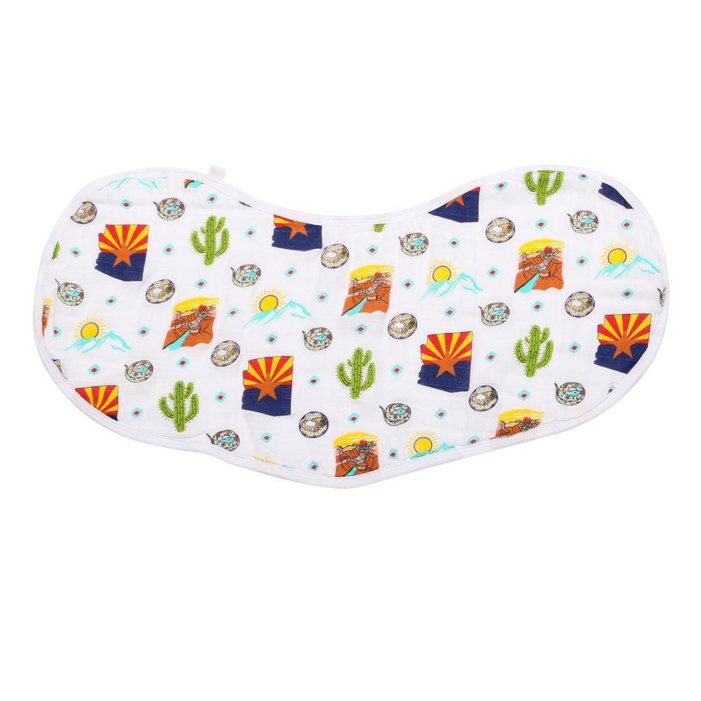 Conjunto de regalo: manta de muselina para envolver al bebé y paño para eructar/babero combinados de Arizona Baby