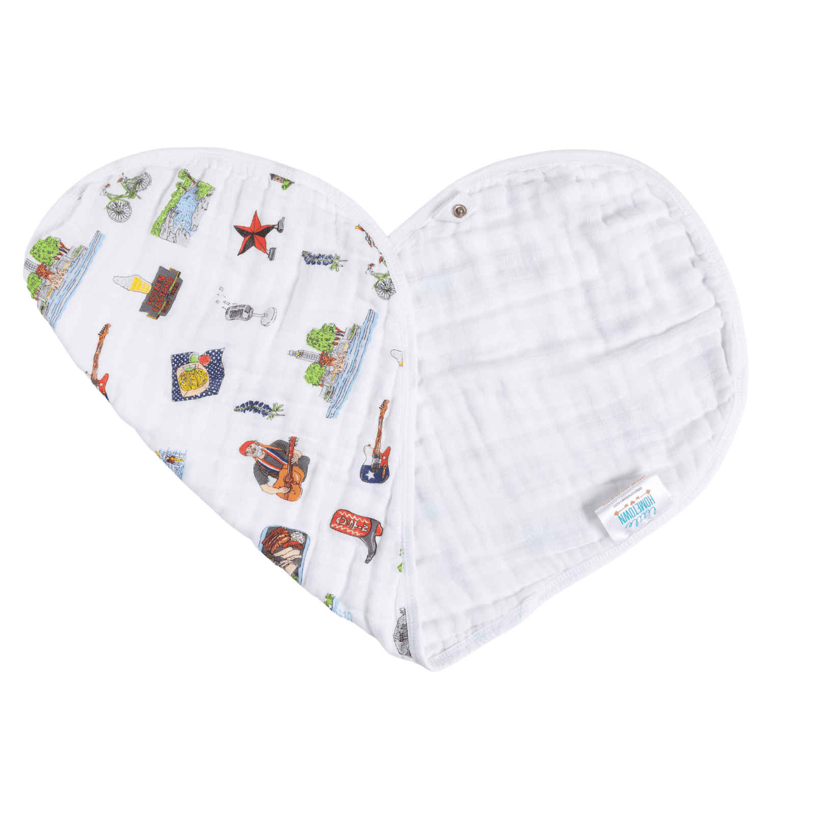 Conjunto de regalo: manta de muselina para envolver al bebé y paño para eructar/babero combinado de Austin Baby
