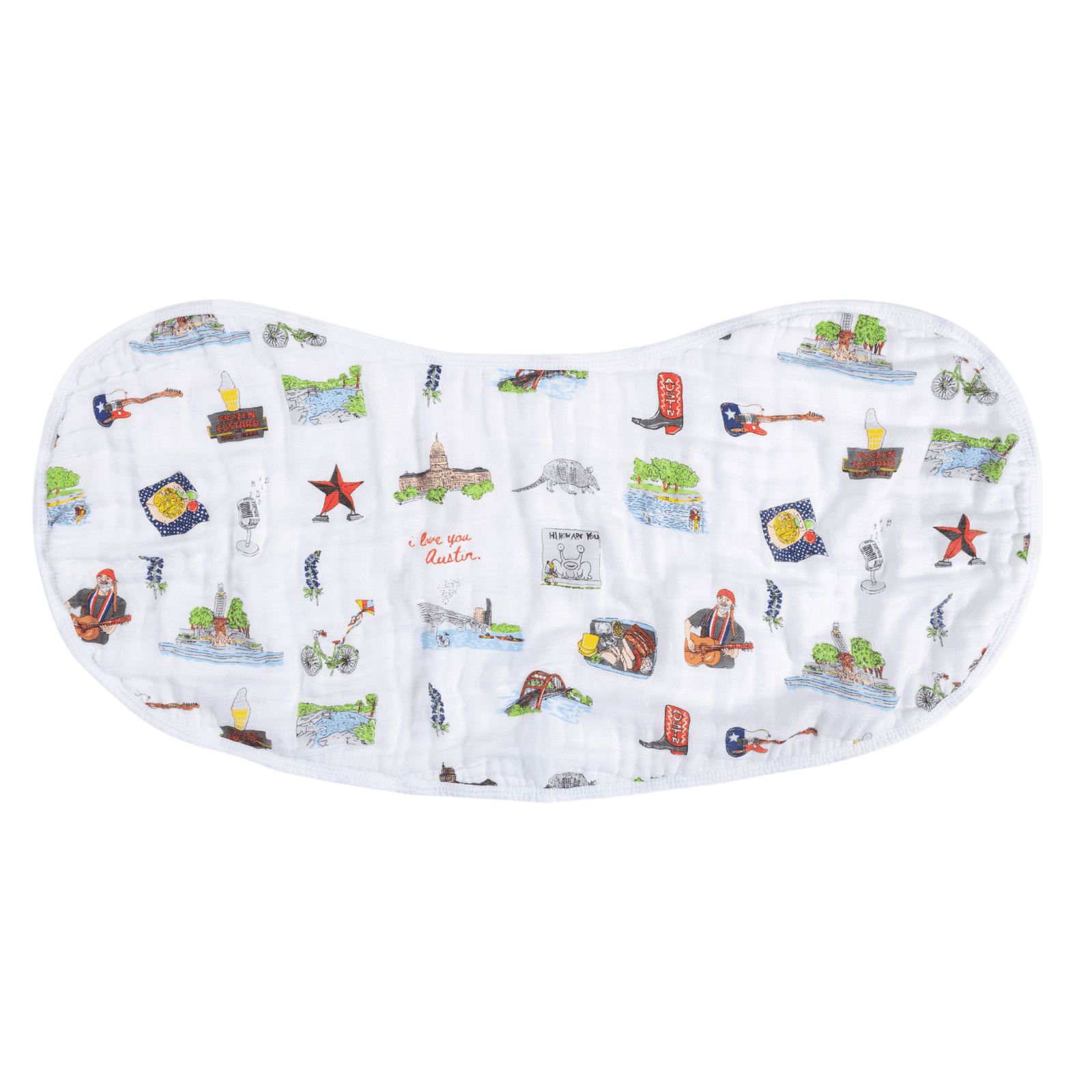 Conjunto de regalo: manta de muselina para envolver al bebé y paño para eructar/babero combinado de Austin Baby