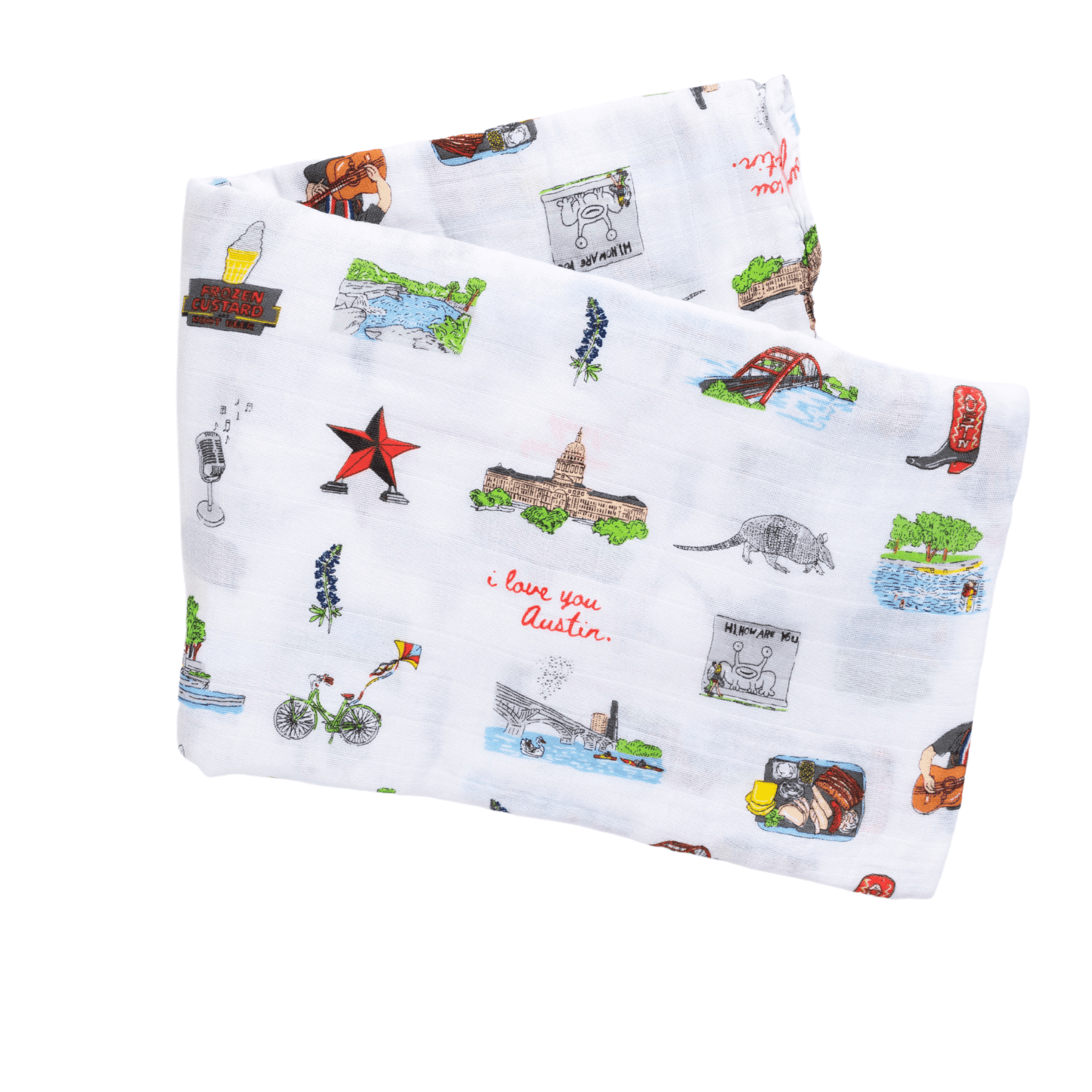 Conjunto de regalo: manta de muselina para envolver al bebé y paño para eructar/babero combinado de Austin Baby