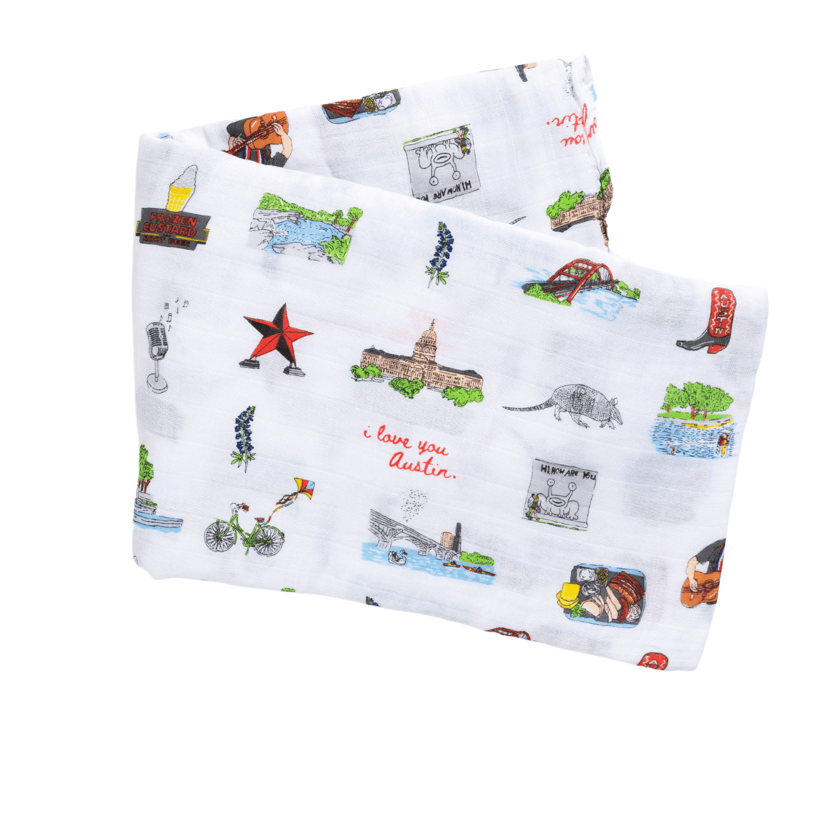 Conjunto de regalo: manta de muselina para envolver al bebé y paño para eructar/babero combinado de Austin Baby
