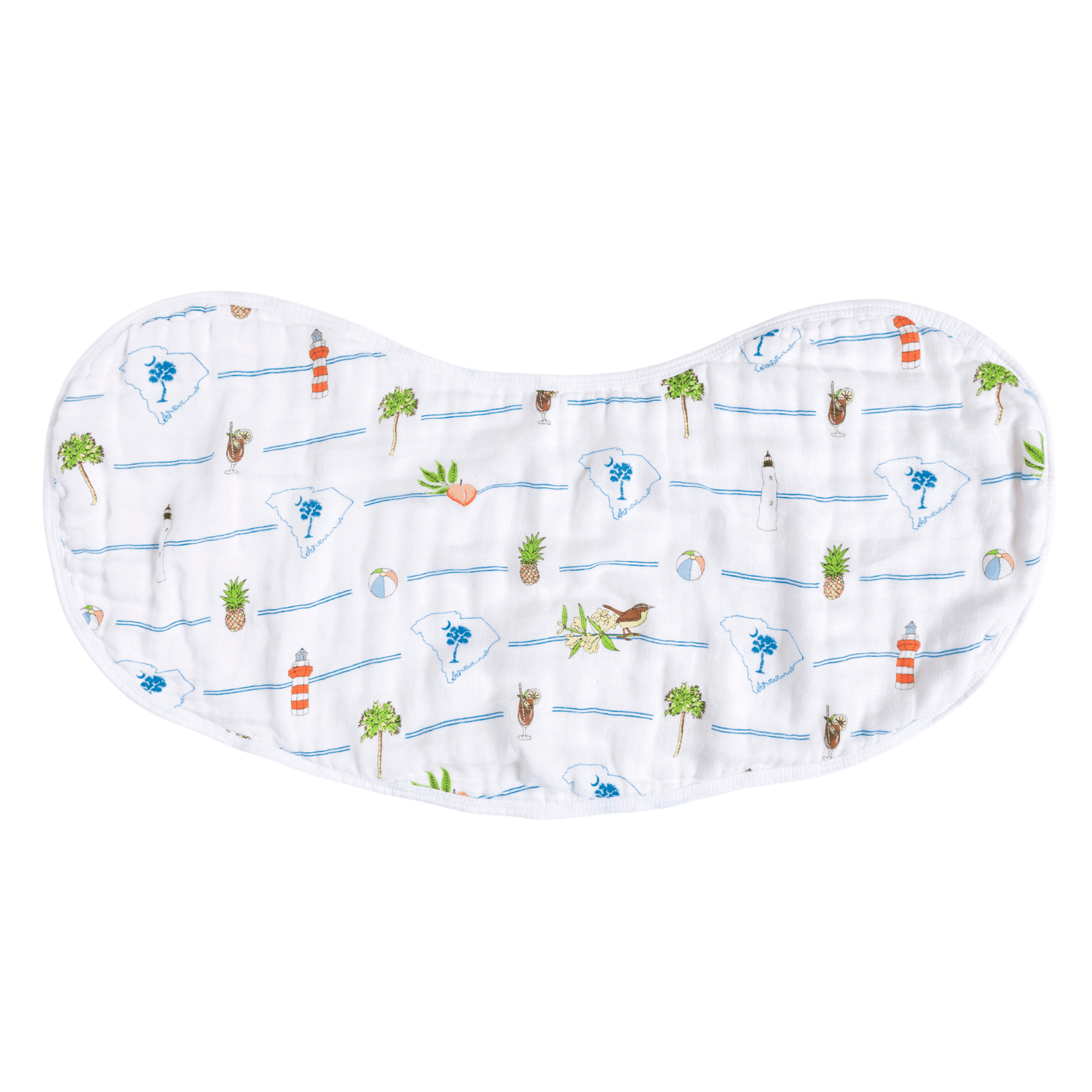 Conjunto de regalo: manta de muselina para envolver al bebé y paño para eructar/babero combinado de Carolina del Sur