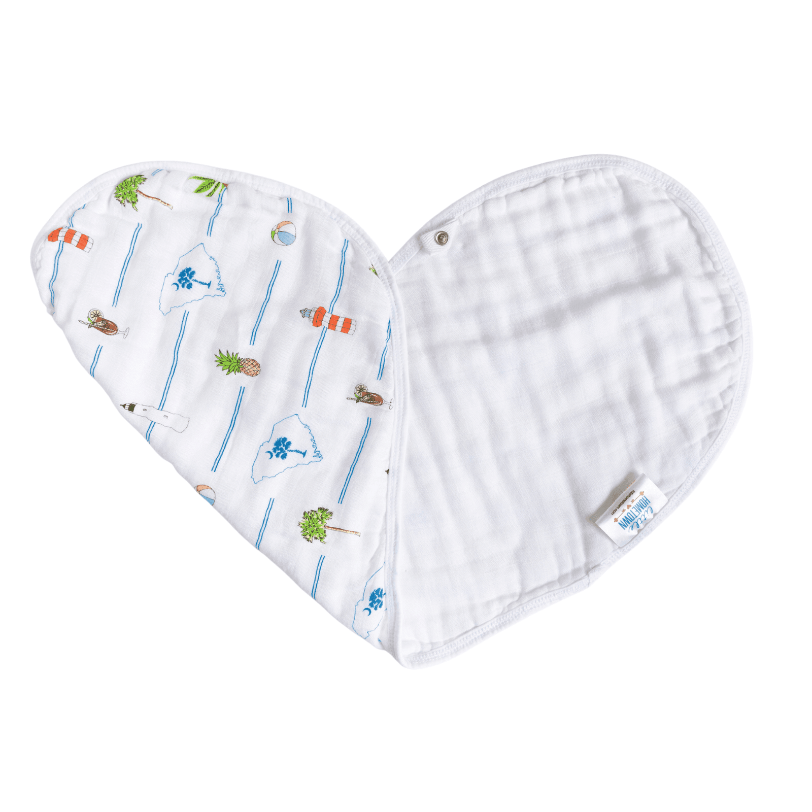 Conjunto de regalo: manta de muselina para envolver al bebé y paño para eructar/babero combinado de Carolina del Sur