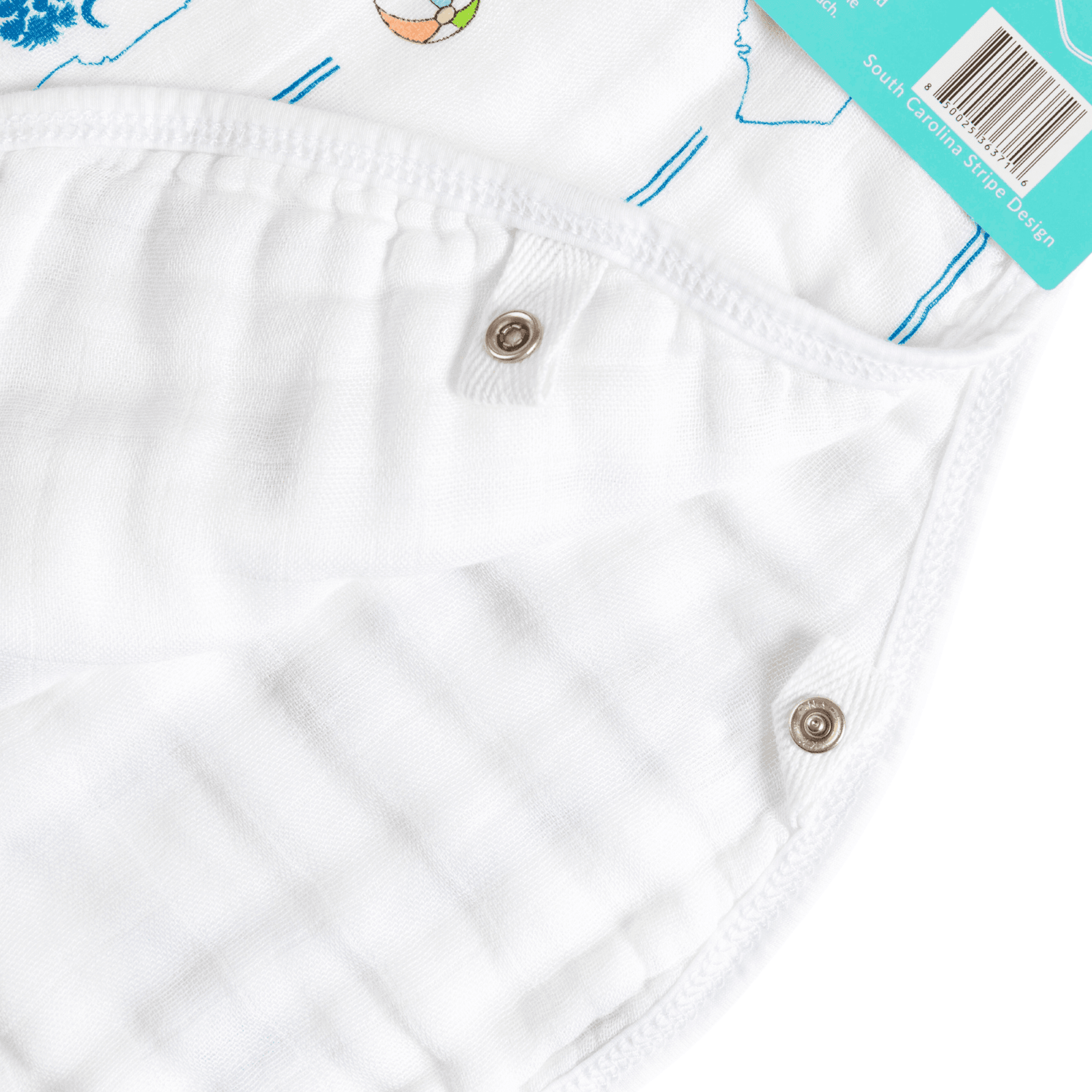Conjunto de regalo: manta de muselina para envolver al bebé y paño para eructar/babero combinado de Carolina del Sur