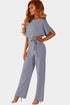 Stylish Gray Jumpsuit with Belt
