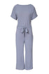 Stylish Gray Jumpsuit with Belt