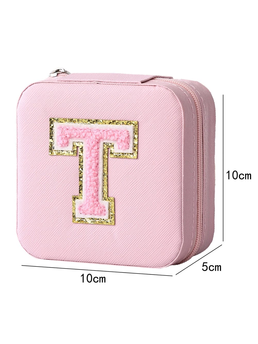 Glitter Pink Chenille Letter Mini Jewelry Organizer