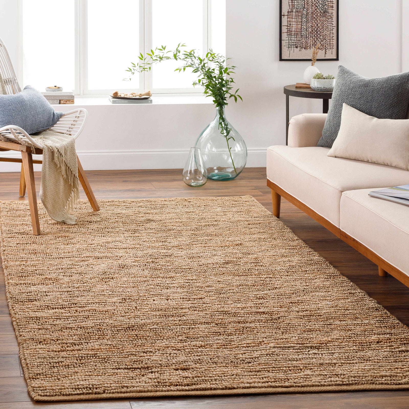 Alfombra de yute trenzado natural de Glover