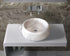 Cacerola de mármol blanco Calacatta con forma de vasija sobre lavabo de tocador de baño (diámetro de 17" y alto de 6")