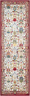 Alfombra de damasco blanco y rojo Neola