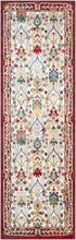 Alfombra de damasco blanco y rojo Neola