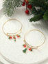 Golden Enamel Beaded Christmas Charm Bracelet