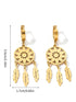 Gold Dream Catcher Elegance Earrings with Floral Detail
