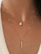 Luxurious Double-Layered Gold Rhinestone Pendant Necklace