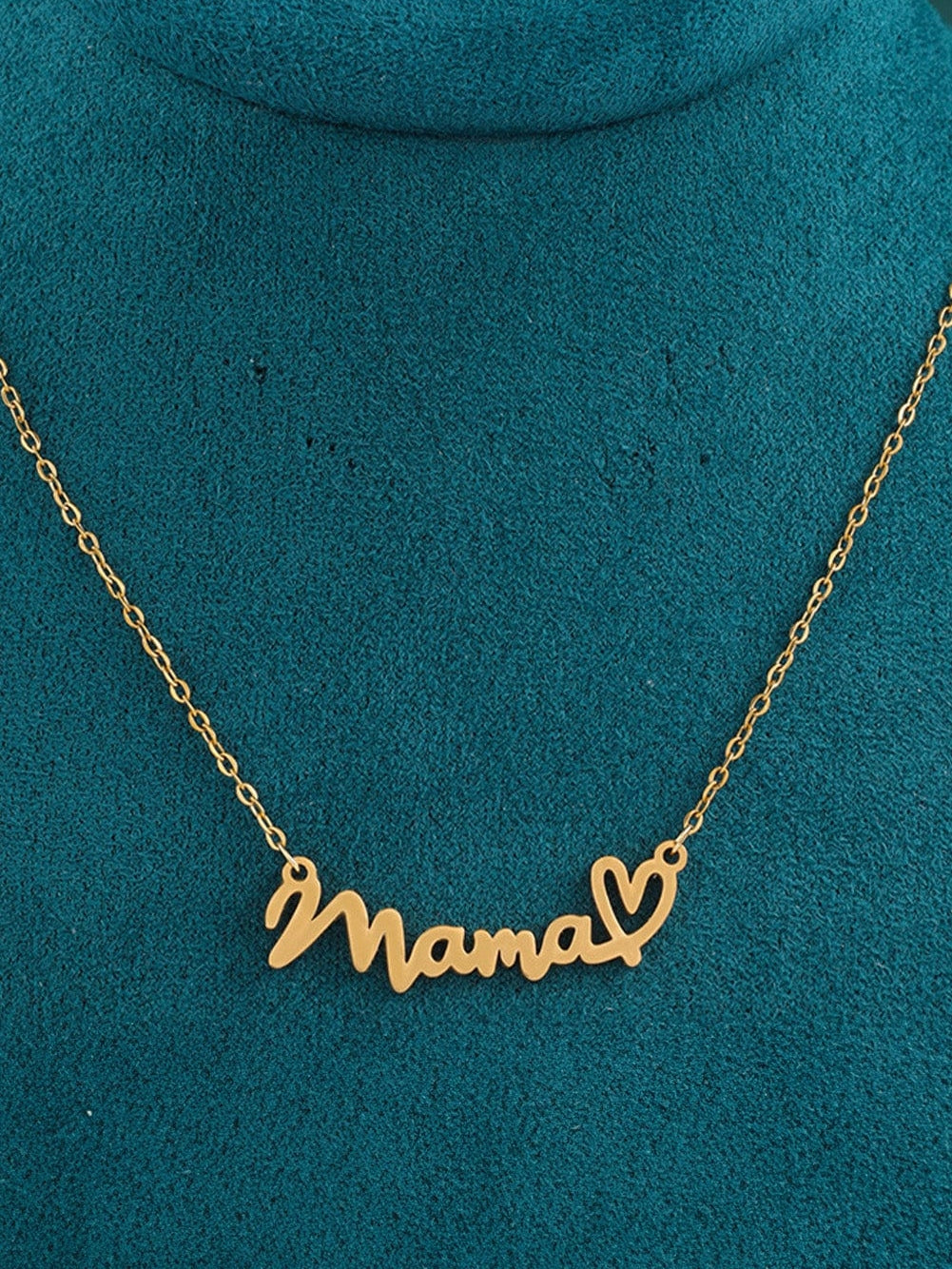 Golden Heart Mama Pendant Necklace with Chain