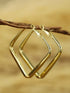 Golden Square Hoop Earrings - Chic Minimalistic Design