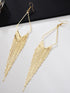 Elegant Gold Fringe Tassel Drop Earrings