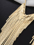 Elegant Gold Fringe Tassel Drop Earrings
