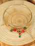 Golden Enamel Beaded Christmas Charm Bracelet