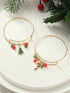 Golden Enamel Beaded Christmas Charm Bracelet