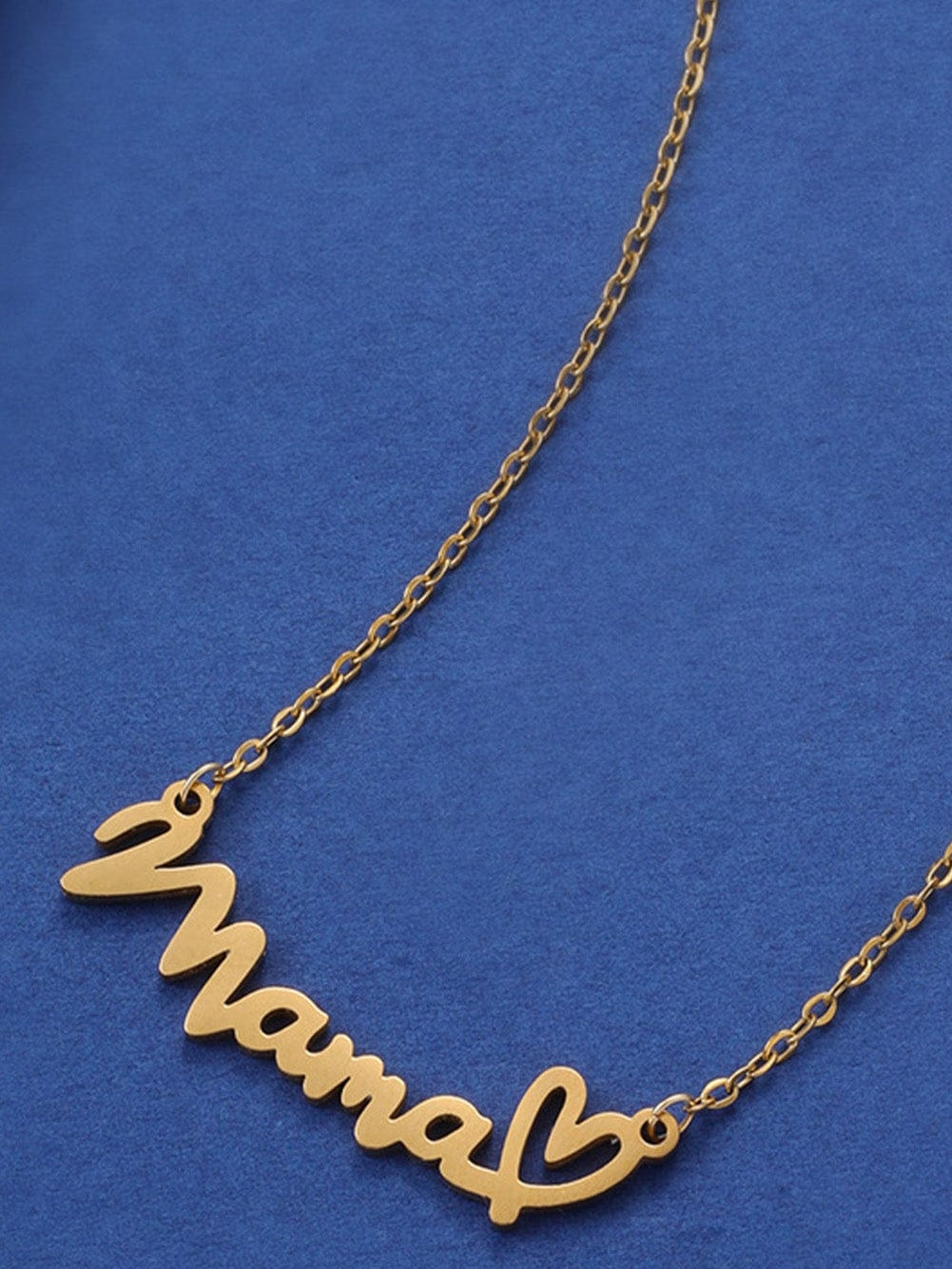 Golden Heart Mama Pendant Necklace with Chain