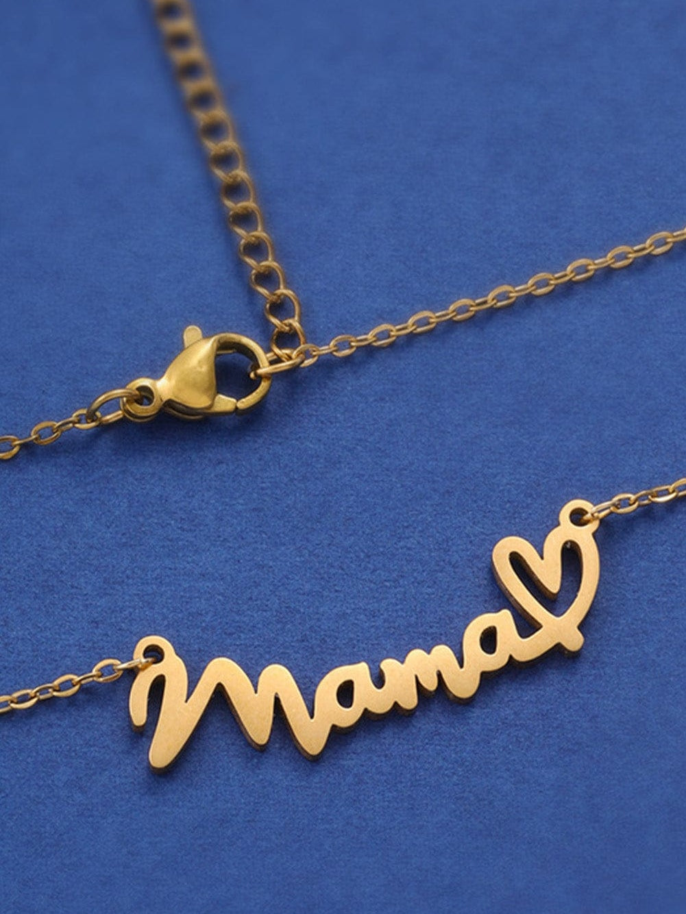 Golden Heart Mama Pendant Necklace with Chain