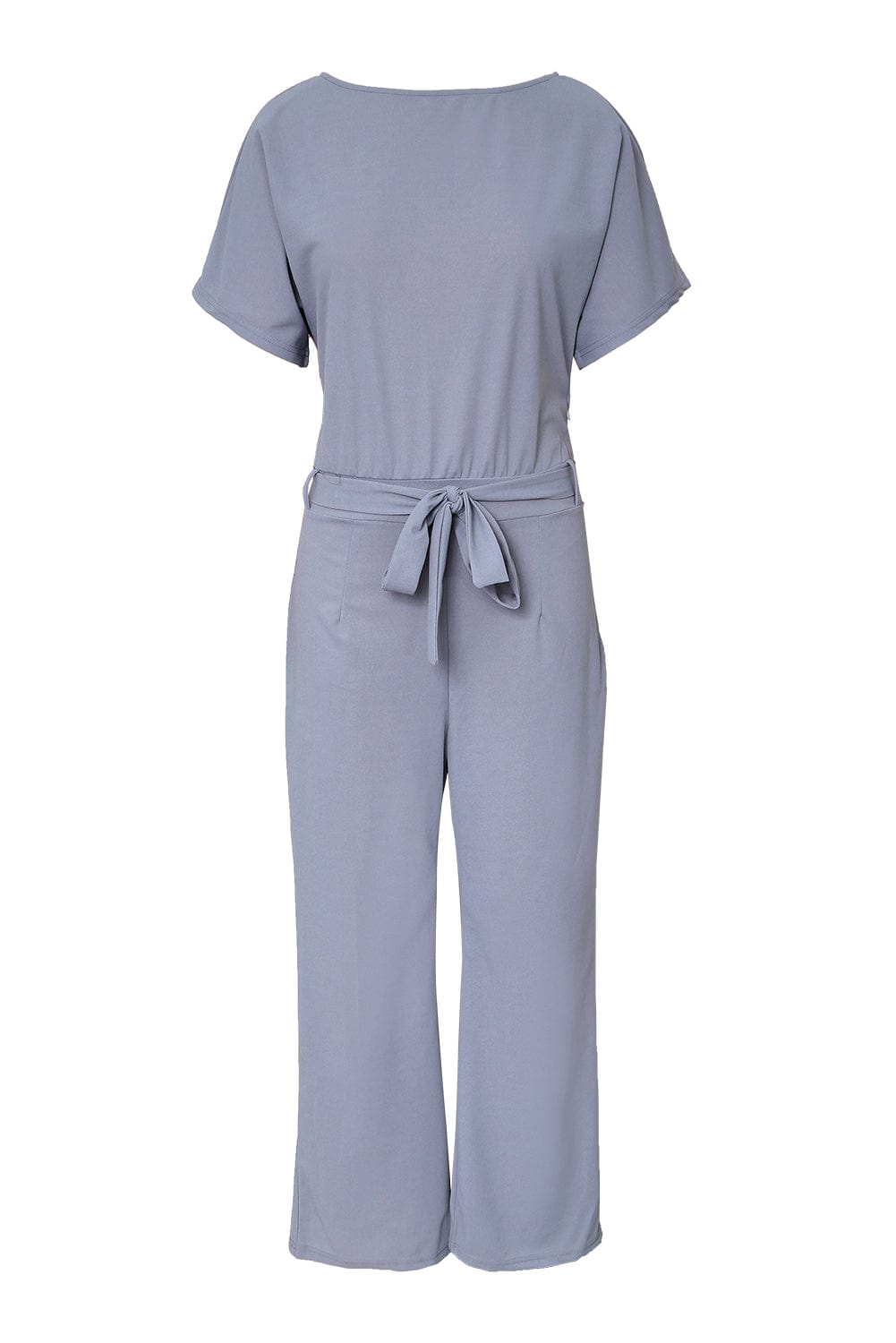 Stylish Gray Jumpsuit with Belt