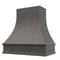 Stained Gray Wood Range Hood With Curved Front and Decorative Trim - 30" 36" 42" 48" 54" and 60" Widths Available