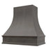 Stained Gray Wood Range Hood With Curved Front and Decorative Trim - 30" 36" 42" 48" 54" and 60" Widths Available