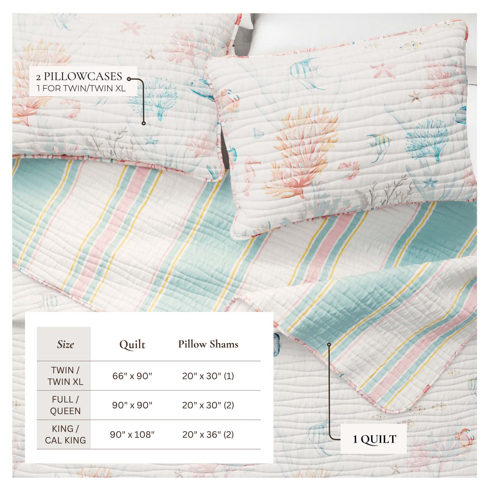 Coastal Coral Reef Quilt Set - Caymen Collection