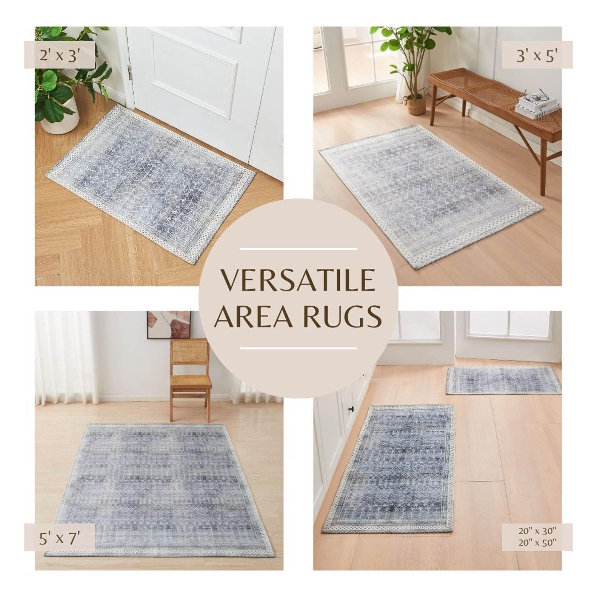 Distressed Moroccan Machine Washable Accent Area Rug 3' x 5' - Neve Collection