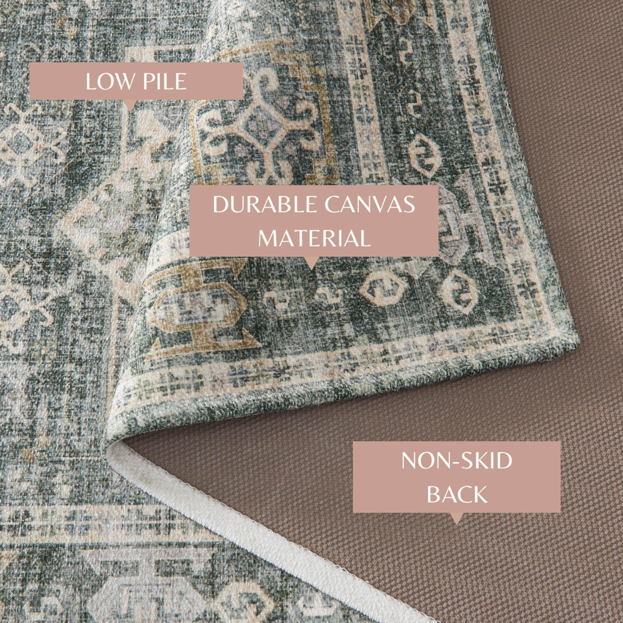 Medallion Machine Washable Accent Runner 2'4" x 7' - Nava Collection