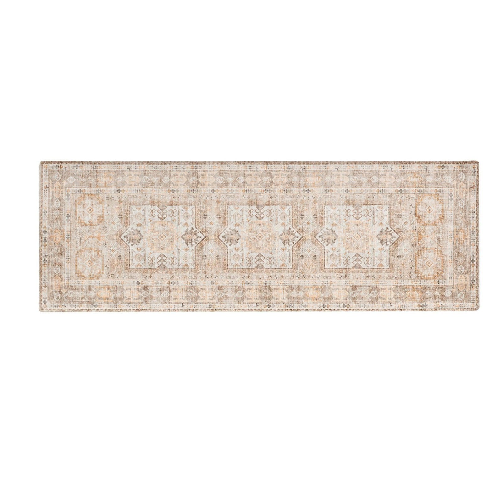 Medallion Machine Washable Accent Runner 2'4