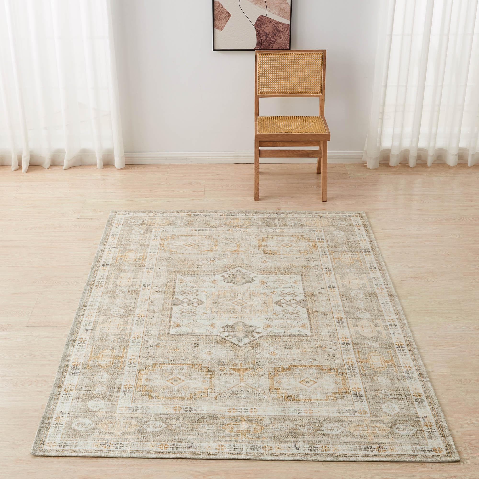 Medallion Machine Washable Accent Area Rug 5' x 7' - Nava Collection