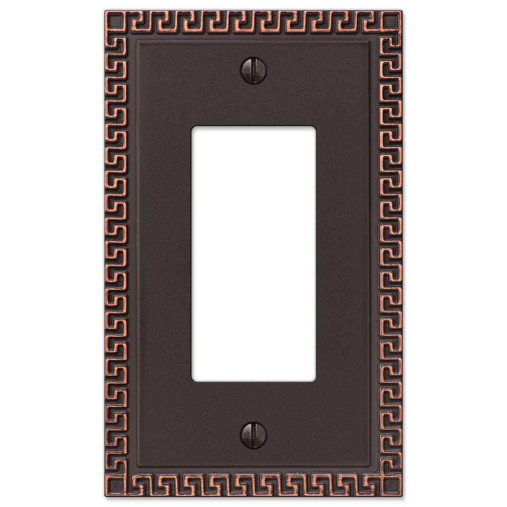 Placa de pared de bronce envejecido con llave griega - 1 balancín