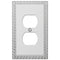 Placa de pared de cromo fundido esmerilado con llave griega - 1 dúplex