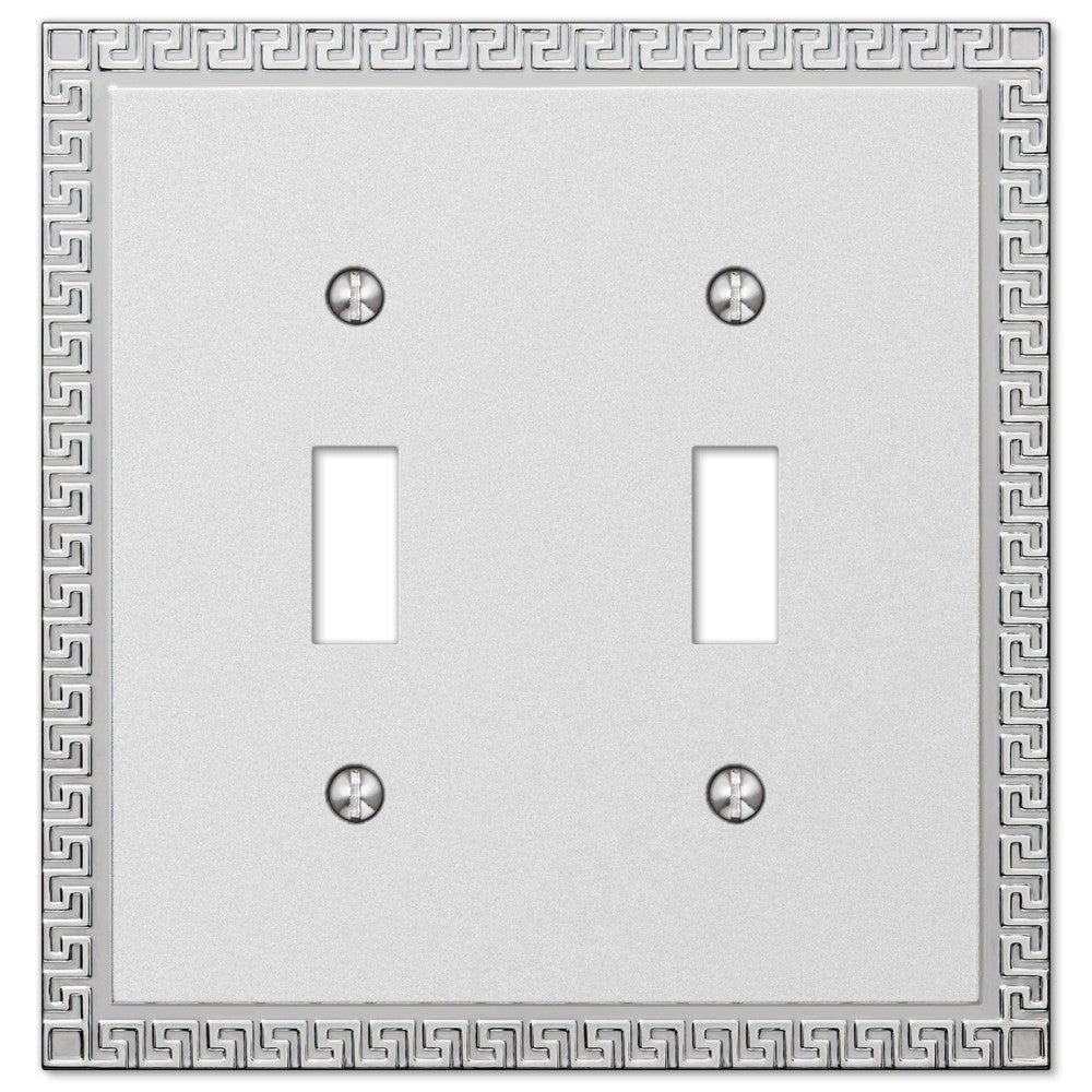 Placa de pared con 2 palancas de cromo fundido esmerilado con llave griega