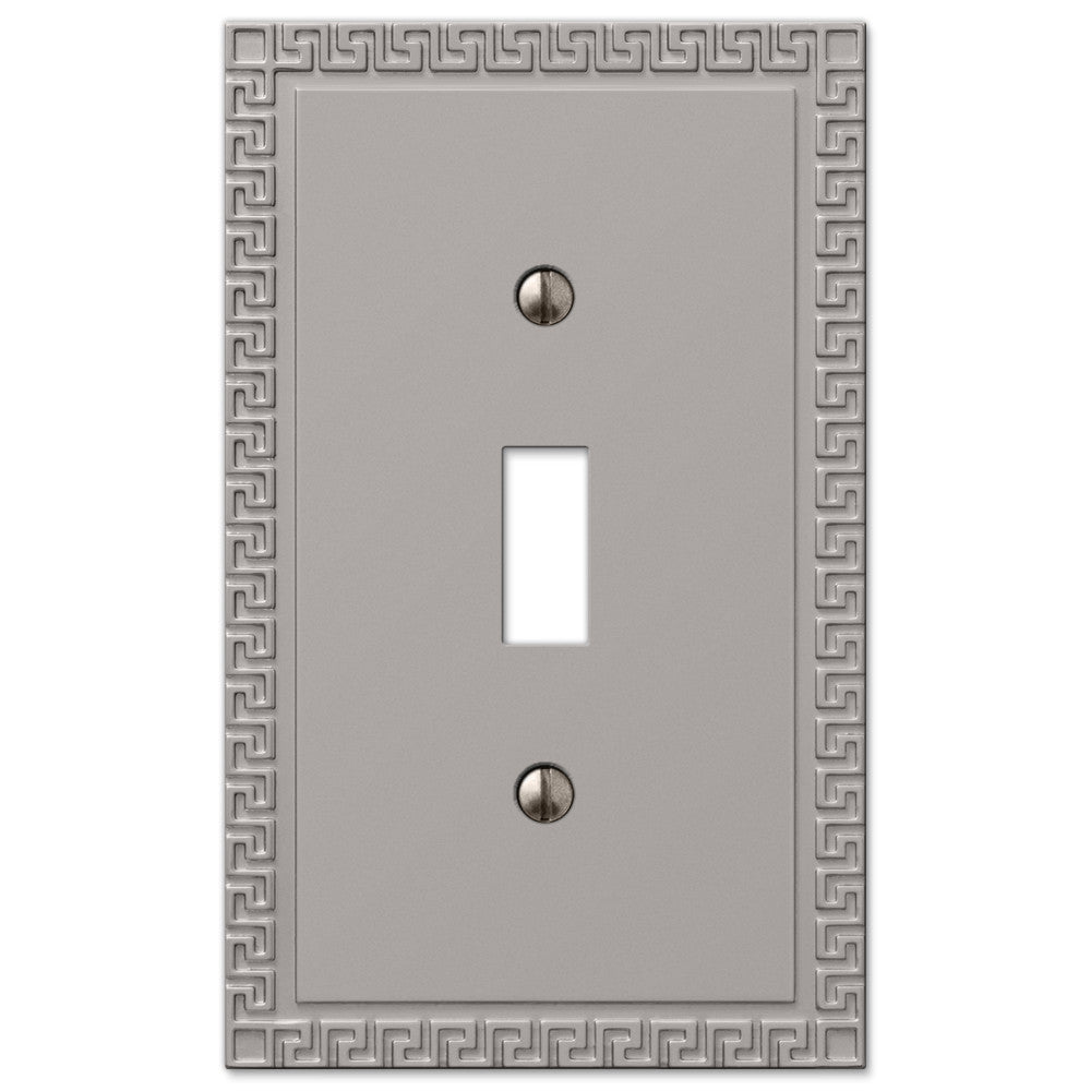 Placa de pared con llave griega de níquel satinado fundido - 1 palanca