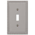 Placa de pared con llave griega de níquel satinado fundido - 1 palanca
