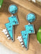 Emerald Thunder Turquoise Earrings